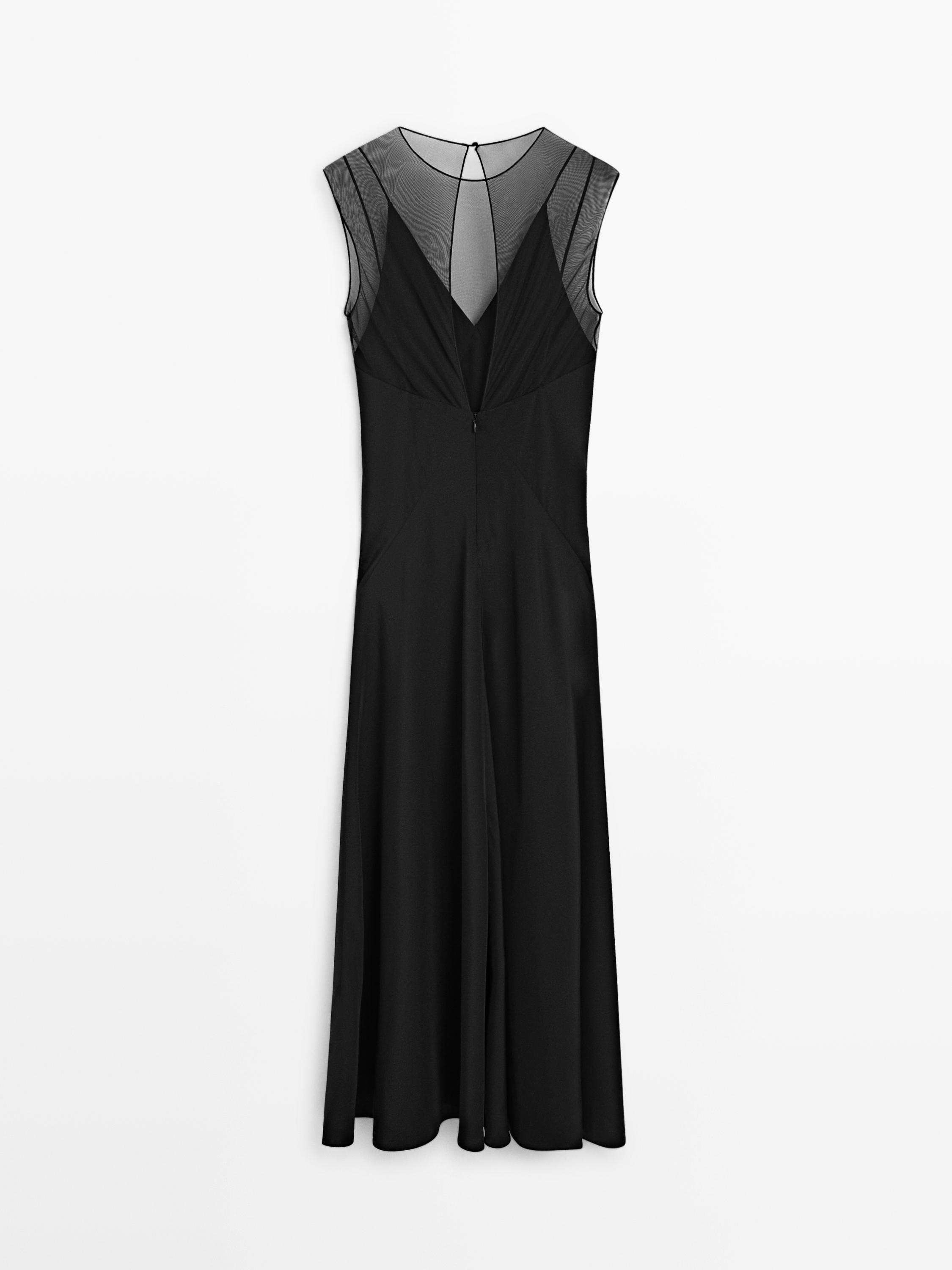 Long dress with sheer detail